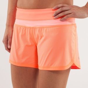 Lululemon Groovy Coral Orange Run Short